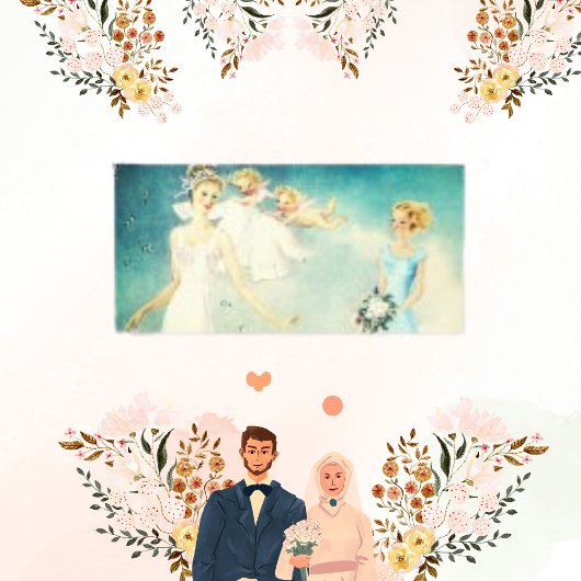 Bruid Vintage Engel Trouw Canvasprint Canvas Afdruk