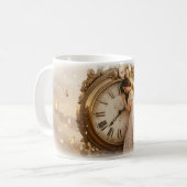 Bruid Vintage Klok Vlinders Tijdloze Mok (Voorkant links)