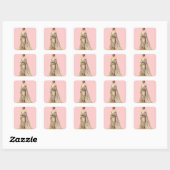 Bruid Vintage Vierkante Sticker (Vel)