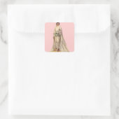 Bruid Vintage Vierkante Sticker (Tas)