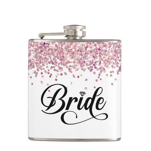 Bruid Vinyl Omwikkelde Flask Heupfles (Voorkant)