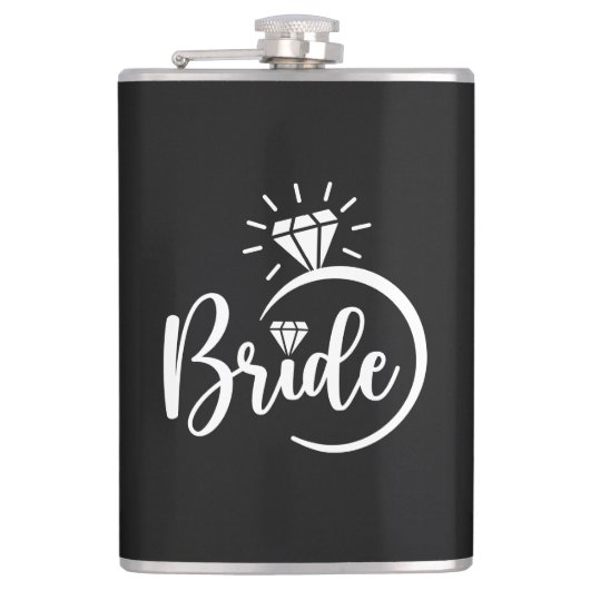 Bruid Vinyl Omwikkelde Flask Heupfles (Voorkant)