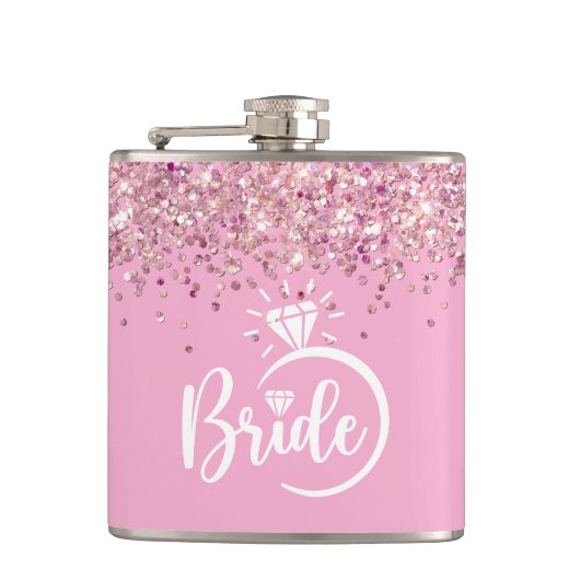 Bruid Vinyl Omwikkelde Flask Heupfles (Voorkant)