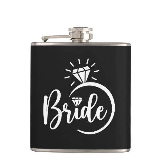 Bruid Vinyl Omwikkelde Fles Heupfles (Voorkant)