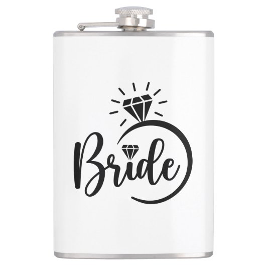 Bruid Vinyl Omwikkelde Fles Heupfles (Voorkant)