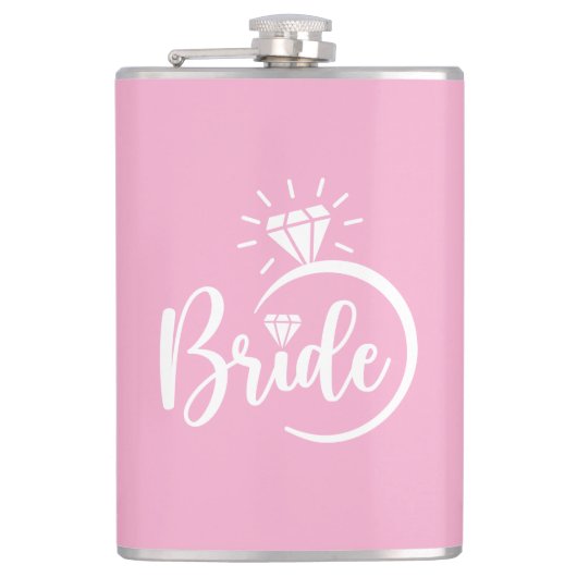 Bruid Vinyl Omwikkelde Fles Heupfles (Voorkant)