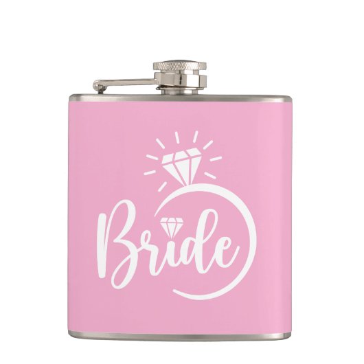 Bruid Vinyl Omwikkelde Fles Heupfles (Voorkant)