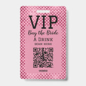 Bruid VIP QR Code Badge Koop de bruid een drankje (Achterkant)