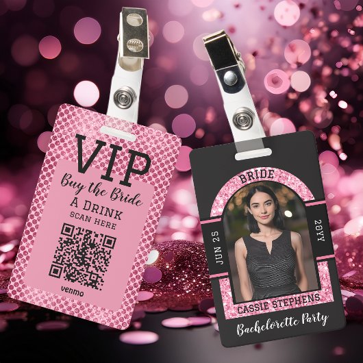 Bruid VIP QR Code Badge Koop de bruid een drankje