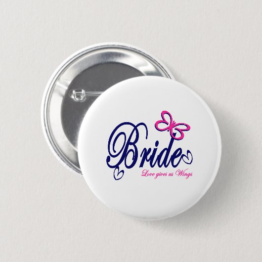 Bruid/Vlinderthema Ronde Button 5,7 Cm (Voorkant /achterkant)