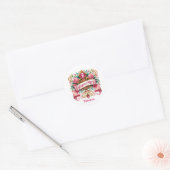 Bruid voeg achternaam Huwelijk Ronde Sticker (Envelop)