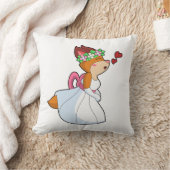 Bruid vos met trouwjurk & bloemstuk kussen (Deken)