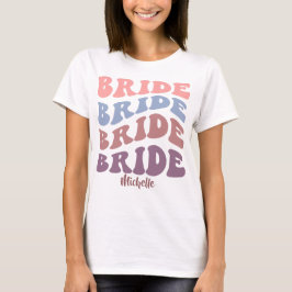 Bruid - vrijgezellenfeest. Aanpasbare naam T-shirt