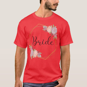 Bruid vrijgezellenfeest bloemen geschilderde bruid t-shirt