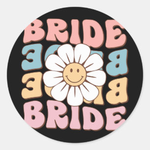Bruid vrouwen shirts bruid bruiloft vrijgezellenfe ronde sticker