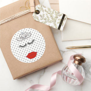 BRUID Waar is mijn lippenstift bruids tiara feest Ronde Sticker
