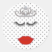 BRUID Waar is mijn lippenstift bruids tiara feestj Ronde Sticker (Voorkant)