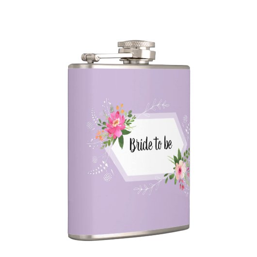 Bruid waterverf bloemige bruidsdouche heupfles (Rechts)