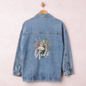 Bruid Waterverf Boho Landelijk Bloemmotief Wilde B Denim Jacket (Hangar)