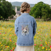 Bruid Waterverf Boho Rustieke Bloemen Wildflower Denim Jacket