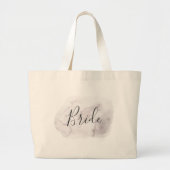 Bruid. Waterverf elegante stoffige paarse trouw Grote Tote Bag (Voorkant)