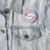 Bruid waterverf paarse bloem bruidsdouche ronde button 5,7 cm (In situ)