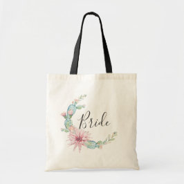 Bruid. Waterverf succulenten. Trouwcactus Tote Bag