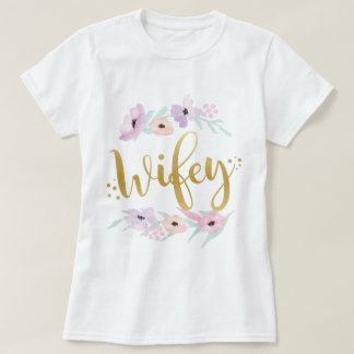Bruid Wifey Floral T-Shirt Bruids T - shirts Bruid