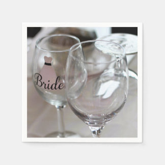 Bruid wijn glas servet