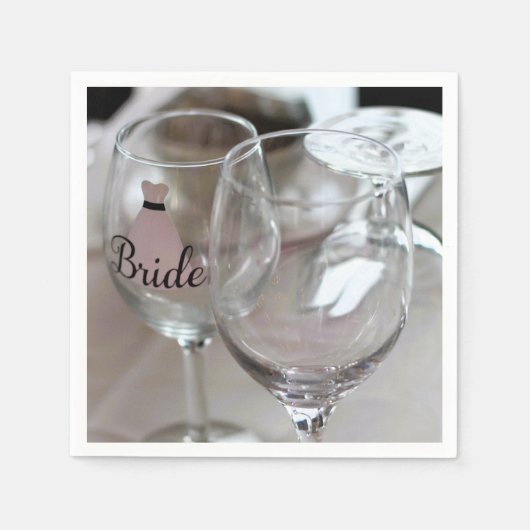 Bruid wijn glas servet (Voorkant)