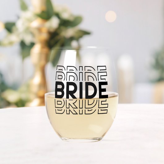 Bruid  wijnglas zonder voet (Insitu (Huwelijk))
