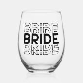 Bruid  wijnglas zonder voet (Voorkant)