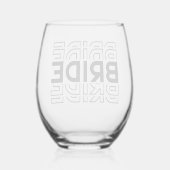 Bruid  wijnglas zonder voet (Achterkant)