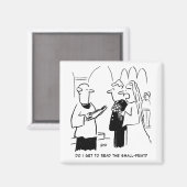 Bruid wil kleine lettertjes controleren Cartoon Magneet (Voorkant / Achterkant)