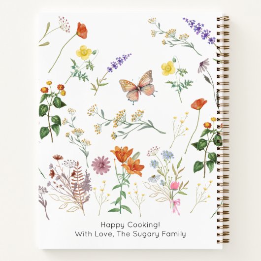 Bruid Wild Flowers  naam Recept Notitieboek (Achterkant)