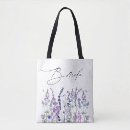 Bruid Wildflower Waterverf Bloemige Bruiloftsborre Tote Bag