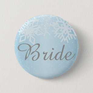 Bruid Winter Sneeuwvlokken Ronde Button 5,7 Cm