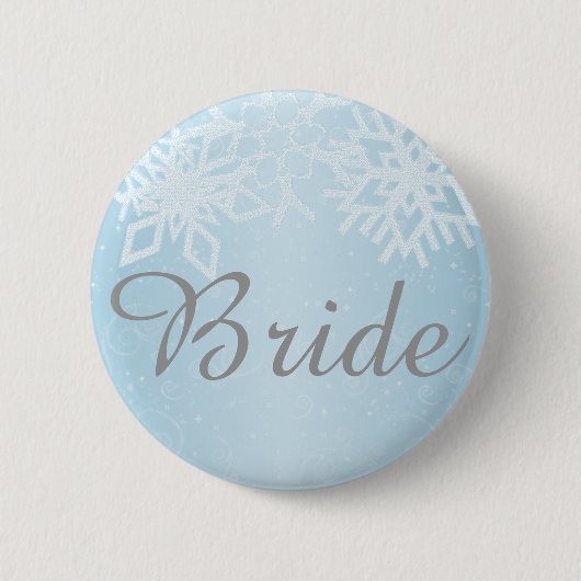 Bruid Winter Sneeuwvlokken Ronde Button 5,7 Cm (Voorkant)
