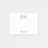 Bruid Wit en Bordeaux Post-it® Notes (Voorkant)
