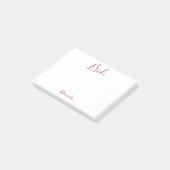 Bruid Wit en Burgundy Post-it® Notes (Schuin)