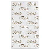 Bruid wit goud elegante kalligrafie patroon klein cadeauzakje (Achterkant)