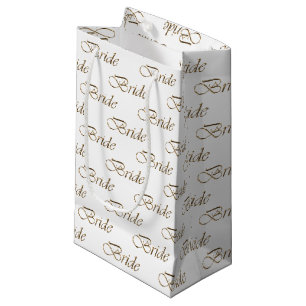 Bruid wit goud elegante kalligrafie patroon klein cadeauzakje