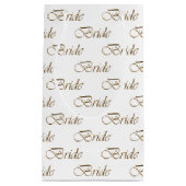 Bruid wit goud elegante kalligrafie patroon klein cadeauzakje (Voorkant)