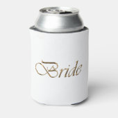 Bruid wit goud script kalligrafie elegant chic blikjeskoeler (Blikje Achterkant)