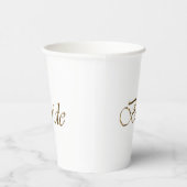 Bruid wit goud script kalligrafie elegant chic papieren bekers (Rechts)