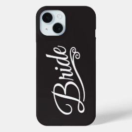 Bruid wit op zwart iPhone 15 case
