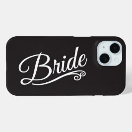 Bruid wit op zwart iPhone 15 case