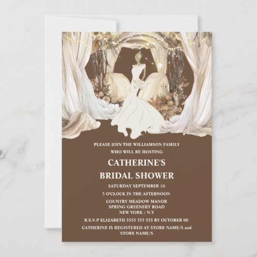 Bruid wit trouwjurk boho string verlichting kaart (Voorkant)