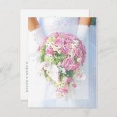 Bruid Witte Kant en Bloem Boeket Bruiloft RSVP Uitnodiging Briefkaart (Voorkant / Achterkant)