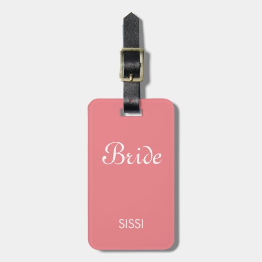 Bruid Witte Script Trouw Reis Bagage Label (Voorkant verticaal)
